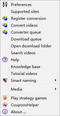DownloadHelper for Firefox right menu